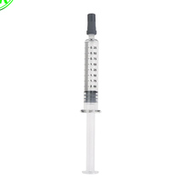 Seringue distributrice en verre OEM de 2,25 ml avec piston en plastique, récipient hermétique Luer Lock pour liquides visqueux