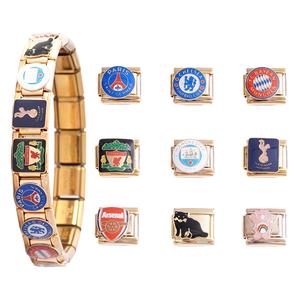 Italian Modular Bracelet DIY Detachable Football Club Charms Zinc Alloy Unisex Gift Jewelry Accessories - Product Image 1