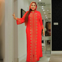 CCY Factory Luxe Designer Musulmane Abaya à Capuche Strass Dubai Robe Islamique Africaine pour Femme Abaya Avec Chapeau