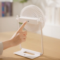 Ventilateur de table télescopique USB rechargeable, portable, réglable, pour l'extérieur, idéal pour l'été, à poser sur le bureau ou à accrocher au mur