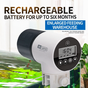 Distributeur automatique de nourriture pour poissons JSD, minuteur pour aquarium, 4 modes automatiques, alimentation manuelle, écran LCD, charge USB - Product Image 5