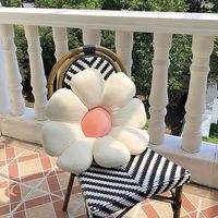 Coussin en forme de fleur de marguerite verte, coussin décoratif mignon pour canapé, lit et décoration