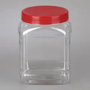 प्लास्टिक स्क्रीन प्रिंटिंग अनुकूलित वर्ग पालतू भोजन जार प्लास्टिक की बोतलें व्यापक मुंह स्क्रू कैप और फोलिंग सीलर