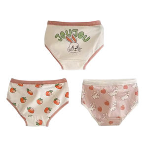 Ropa Interior Infantil ZHENGPIN al por Mayor, Nueva Ropa Interior de Verano con Diseño de Fresa y Conejito, Ropa Interior de Algodón con Dibujos Animados para Niñas - Product Image 1