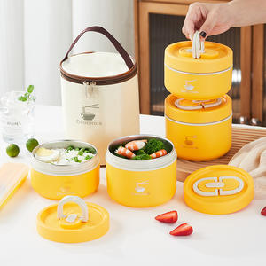 Boîte à lunch portable à double paroi pour enfants, en acier inoxydable 304, avec compartiment à soupe – Nouveauté très demandée - Product Image 1
