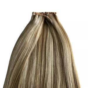 Jasmine beauty Flat Weft Hair Extensions for Salon Double Drawn 100% Remy Virgin Hair Seamless Natural Color Wholesale - Product Image 2