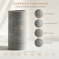 Caja de Tubo de Papel de Lujo Personalizada, Caja Cilíndrica de Cartón Kraft OEM para Perfumes y Cosméticos, con Grabado en Relieve y Lámina Dorada, FSC