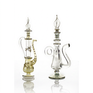 Flacon de parfum égyptien Ewer soufflé à la main |   Décanteur d'attar de style Ibrik arabe doré |   Fournisseur de flacons d'oud artisanaux et de collection - Product Image 1