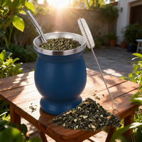 Tasse à Yerba Maté en Acier Inoxydable à Double Paroi Isolée avec Paille-Bombilla et Cuillère, Sans BPA, Isolation Thermique Classique 12-24 Heures