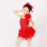 Robe de danse latine professionnelle à paillettes et plumes pour compétition de Blackpool / Robe d'entraînement de danse latine
