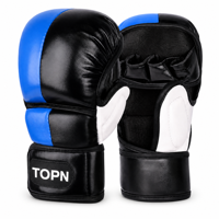 Gants de MMA professionnels en cuir PU couleur personnalisée avec double protection des poignets pour Muay Thai, Kickboxing, Sparring, OEM