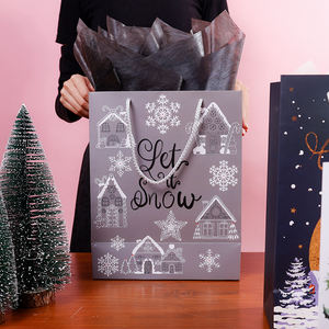 Vente en gros Sac de Noël Ins Wind Sac en papier portable de luxe personnalisé Sacs-cadeaux d'anniversaire de Noël pour les petites entreprises - Product Image 4