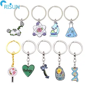 Customized Microscope Chemical Gene Chain Cell Science Biology Llaveros Keychains Keyrings Custom Biology Key Chain