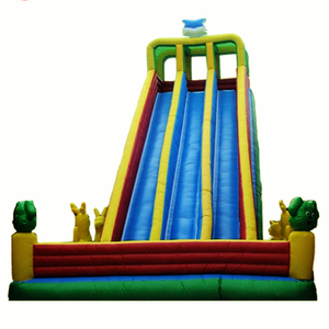 AirFunSpace fabriek goedkope aanpassen zomer triple rijstroken geel outdoor volwassenen 10 m hoge jumpers opblaasbare super slide voor koop - Product Image 1
