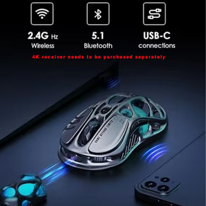 เมาส์เกมมิ่งไร้สาย GravaStar Mercury M1 Pro, เซ็นเซอร์ PAW3395DM ความละเอียด 26,000 DPI, วัสดุแมกนีเซียมอัลลอย, ปุ่มตั้งค่าได้ 5 ปุ่ม ไฟ RGB - Product Image 6