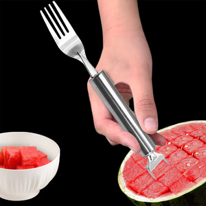 Stainless Steel Double Headed Watermelon Cutter Fruit Divider Slicer Household Fork For Watermelon And Fruit - Product Image 1
