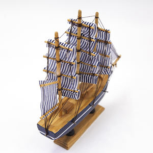 Barca a vela in legno modello nave barca a vela Decor modello fatto a mano oggetti decorativi per soggiorno modello di nave in legno - Product Image 3