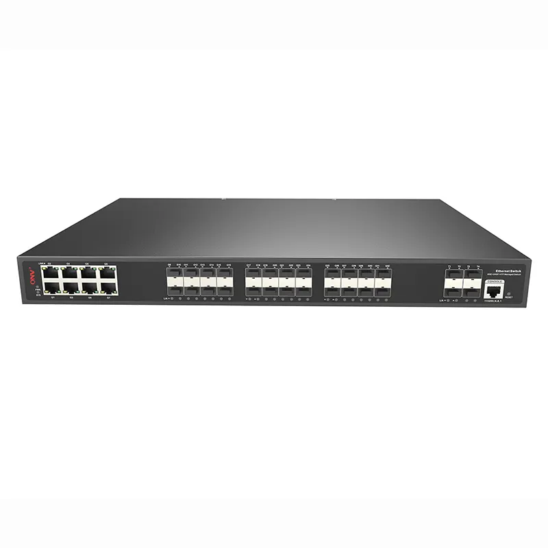 Conmutador Ethernet OEM CE FCC ROHS, conmutador de núcleo gestionado WEB SFP 10G L3 de fibra óptica Gigabit de 32 puertos