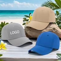Casquettes de baseball personnalisables en polyester imperméable et respirant pour sports de plein air, randonnée, escalade, surf – Modèle vierge ajustable avec logo sur mesure