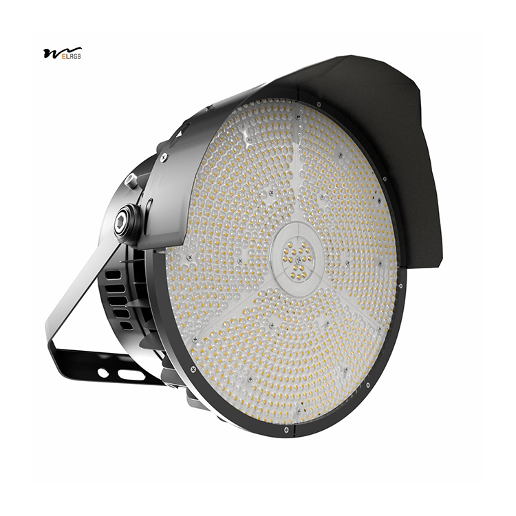 500W LED High Mast Lamp Waterproof Stadium Lights for Outdoor Sports 75000Lm Photocell Count Light AC Power Supply IP65 Rated