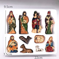 Crèche Crèche de Noël Figures Crèche Noël Ornement Catholique Pâques Christ Décor