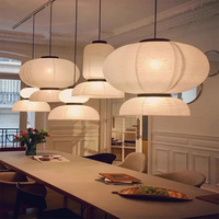 Lustre en papier de riz LED de style Wabi Sabi japonais, moderne, pour salon, salle à manger, intérieur, style antique, lanterne suspendue