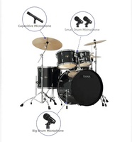 Kit de batterie métallique avec microphones pour instruments de musique de scène