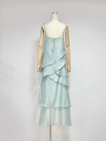 Robe à nouer dos nu perlée col en V pour femme A12340 – Nouvelle collection été, mode vintage décontractée, design superposé, printemps automne naturel