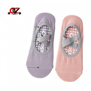 CZFIT Professional Anti-slip <b>Silicone</b> Yogasocks,women's Indoor Sports and Fitness Pilates Halter <b>Socks</b>,summer Short <b>Socks</b> Design - Product Image 2