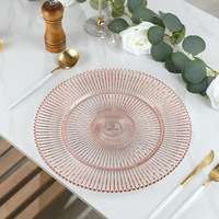 Assiette plate en verre créative avec bord doré et motif incrusté, assiette de service pour steak, design minimaliste moderne électroplaqué, assiette à dîner
