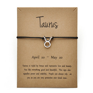 Pulsera con Colgante de Oro del Signo del Zodiaco 2024, Tarjeta de Constelación de la Buena Suerte, Amistad, <span class=keywords><strong>Pareja</strong></span>, Tejido a Mano, Regalo para Hombre y Mujer - Product Image 3