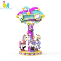 Manège à monnayeur pour enfants, thème clown, carrousel, mini-attractions pour 3 joueurs