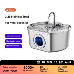 Dispensador de Agua Eléctrico de Acero Inoxidable de 3.2L para Mascotas con Ventana, <span class=keywords><strong>Autofiltrante</strong></span> Inteligente, Fácil de Limpiar, Apto para Lavavajillas, para Perros y Gatos - Product Image 3