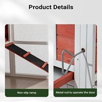Poulailler en bois de style extérieur avec enclos en grillage extensible, bac de nettoyage intégré, résistant aux intempéries, pour poules et volailles, usage en ferme et jardin