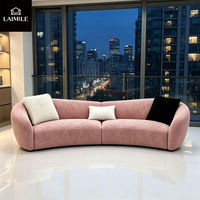 Canapé sectionnel moderne en velours, forme arquée, 2 places, pour salon, maison, appartement