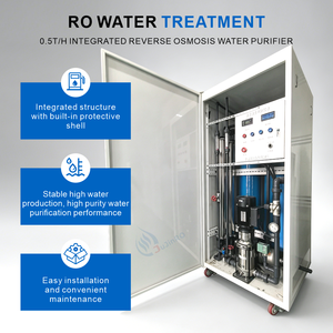 Machine de traitement d'eau par osmose inverse intégrée haute performance 0,5T/heure avec pompe et réservoir en acier inoxydable 304 pour usage commercial - Product Image 4