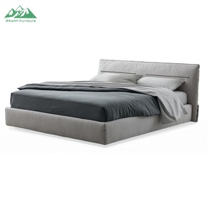 Tempat Tidur Modern Sederhana Gaya Nordik dengan Detail Tufted, Ukuran King Size, Tempat Tidur Anak Laki-laki, Tempat Tidur Pijat, Cocok untuk Apartemen Kecil - Product Image 2