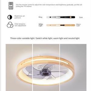 Lámpara de techo invisible de madera maciza nórdica, con control remoto, adecuada para dormitorios y comedores - Product Image 3