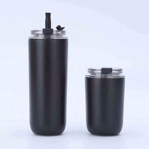 Stainless Steel Tumbler Straw <b>Double</b> <b>Wall</b> Vacuum Insulated Travel <b>Mug</b> Modern Design Leak-Proof Eco-Friendly Boiling Water Safe - Product Image 3