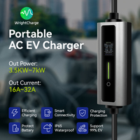 Nouveau chargeur EV portable 3,5 kW Type 2 IP65 pour usage domestique, homologué CE TUV, prise Schuko 16A, câble de charge mobile, expédition immédiate, Hub CB