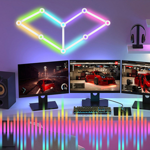 Thông minh <span class=keywords><strong>RGB</strong></span> Wifi điều khiển bằng giọng nói hiện đại tường ánh sáng âm nhạc Sync Glide <span class=keywords><strong>LED</strong></span> dải ánh sáng cho chơi game phòng khách - Product Image 4