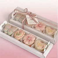 Boîte à macarons avec couvercle transparent blanc, 1 pièce, 2 pièces, 5 pièces, mini-boîtes cadeaux, conteneur pour chocolat, gâteau, pâtisserie, bonbons, emballage