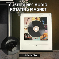 Boîte à musique personnalisée en acrylique vierge avec capteur NFC, disque rotatif, aimant de réfrigérateur, veilleuse, enregistreur de CD et disques remplaçables pour mariage