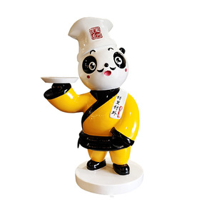 Sculpture de panda en fibre de verre pour extérieur, à poser au sol, figurine animale de style dessin animé IP Mall - Product Image 4