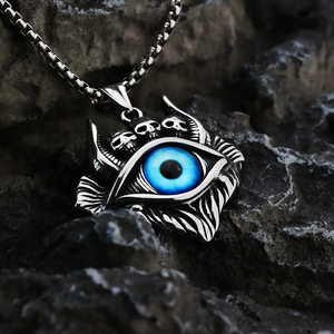 Collar con colgante de ojo turco de acero inoxidable Yunnique para hombre, amuleto geométrico, regalo de joyería - Product Image 4