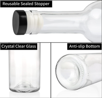 Bouteilles de vin vides pour le brassage domestique Bouteilles en verre transparent de 750ml avec couvercles en liège et capsules rétractables en PVC