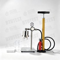 Prensa de filtro de presión media estándar API, probador de pérdida de agua en lodo, vaso para fluido de perforación de acero inoxidable/aluminio