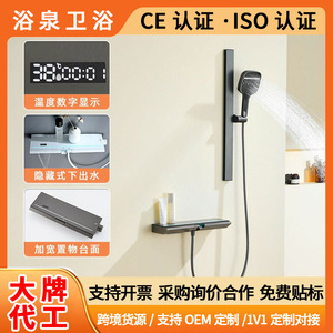 Thermostatic Shower Set With Storage Rack And Ambient Lighting Concealed Design Rectangle Shape G12 Inlet - Product Image 5
