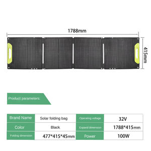 Panel <span class=keywords><strong>Solar</strong></span> Plegable de Silicio Monocristalino Phoebus PFSP100W de 100W y 32V, MPPT, 23% de Eficiencia, Almacenamiento de Energía Móvil - Product Image 2