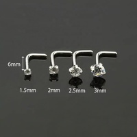 Anting Titanium Alloy Super Berkilau Berbentuk L untuk Hidung, Alis, Telinga, dan Tulang, Dapat Dipakai Saat Tidur Tanpa Dilepas, Serbaguna